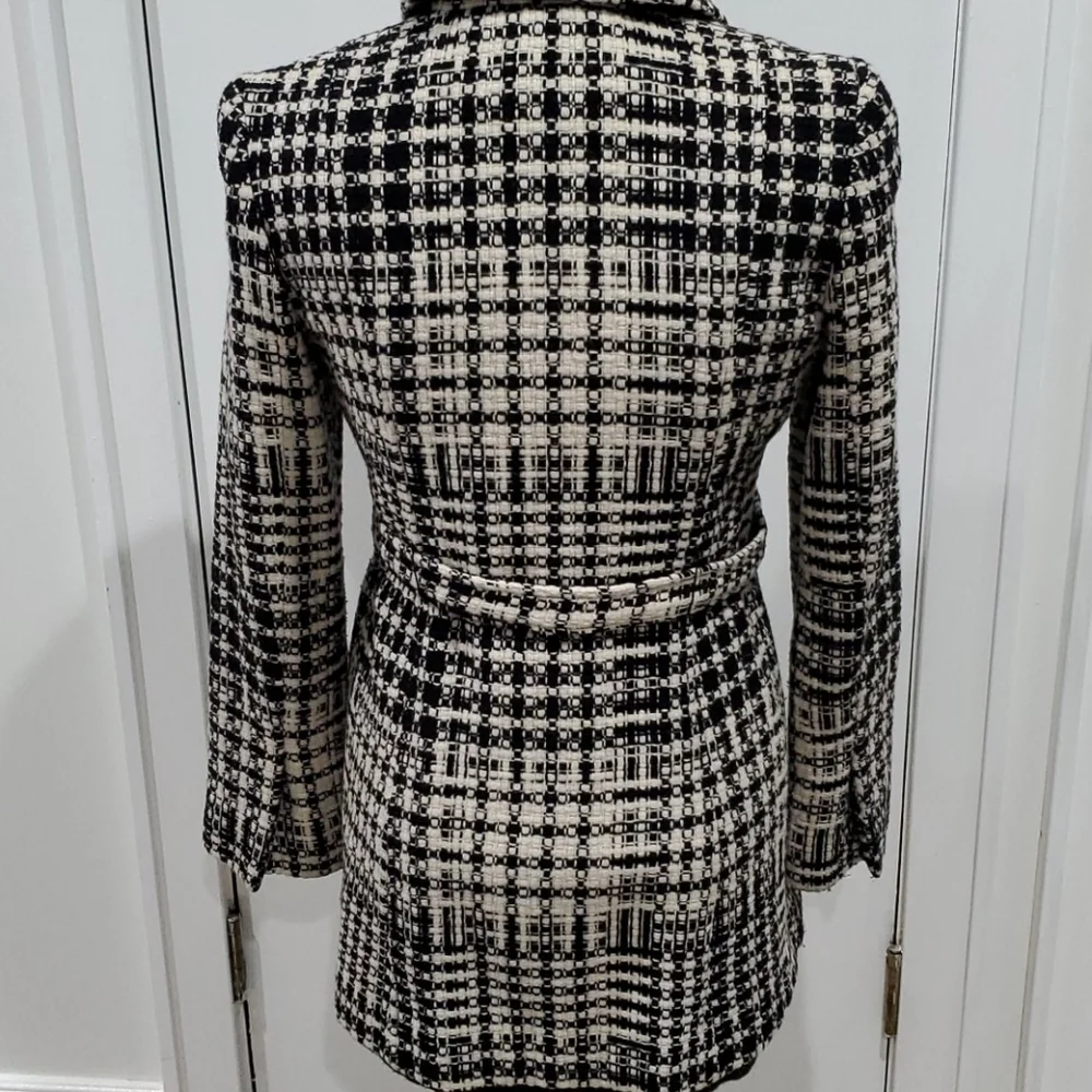 Classic Houndstooth Coat – Marvin Richards, Size Small, Black & White, Stylish - Picture 4 of 9